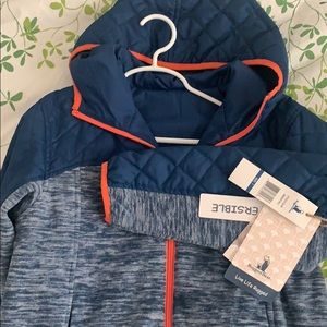 Boys quilted fleece hoody jacket